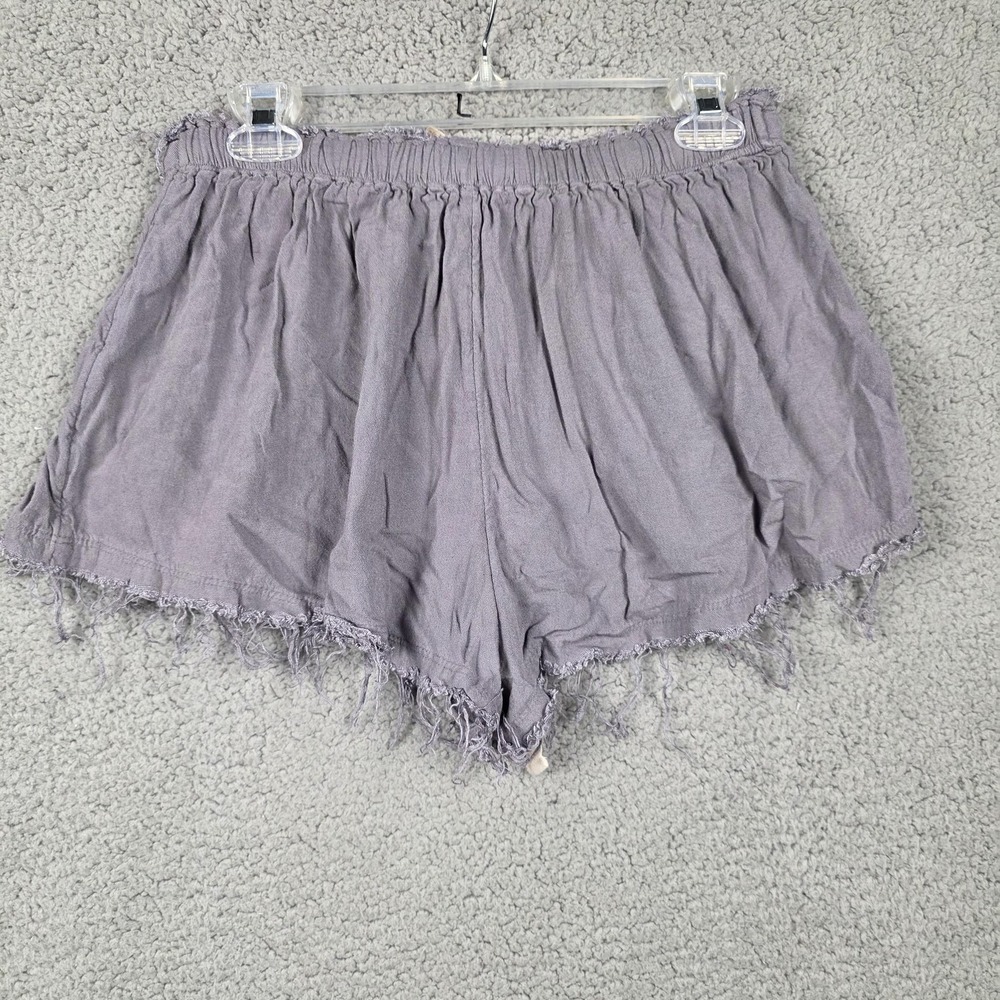 Free People Shorts Womens Small Purple Gauze Paperbag Fringe Hem Drawstring